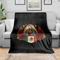Our Lady of Guadalupe Mexican Flag Throw Blanket - Wonder Print Shop