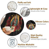 Our Lady of Guadalupe Mexican Flag Throw Blanket - Wonder Print Shop