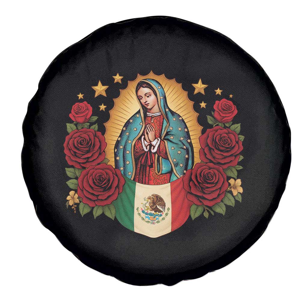 Our Lady of Guadalupe Mexican Flag Spare Tire Cover - Wonder Print Shop