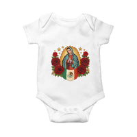 Our Lady of Guadalupe Mexican Flag Baby Onesie - Wonder Print Shop