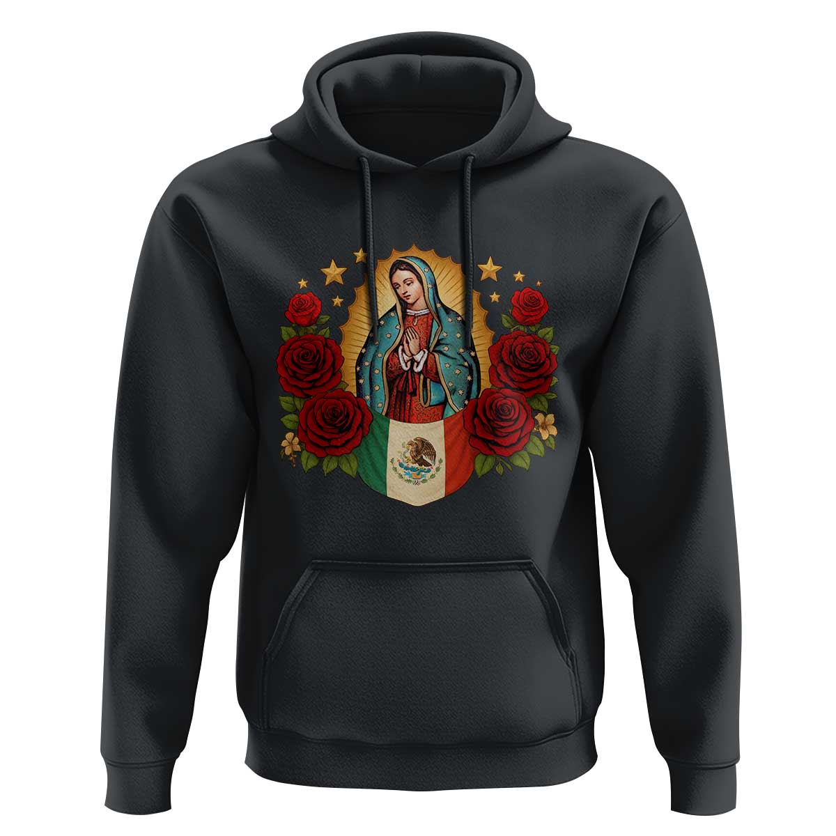 Our Lady of Guadalupe Mexican Flag Hoodie - Wonder Print Shop