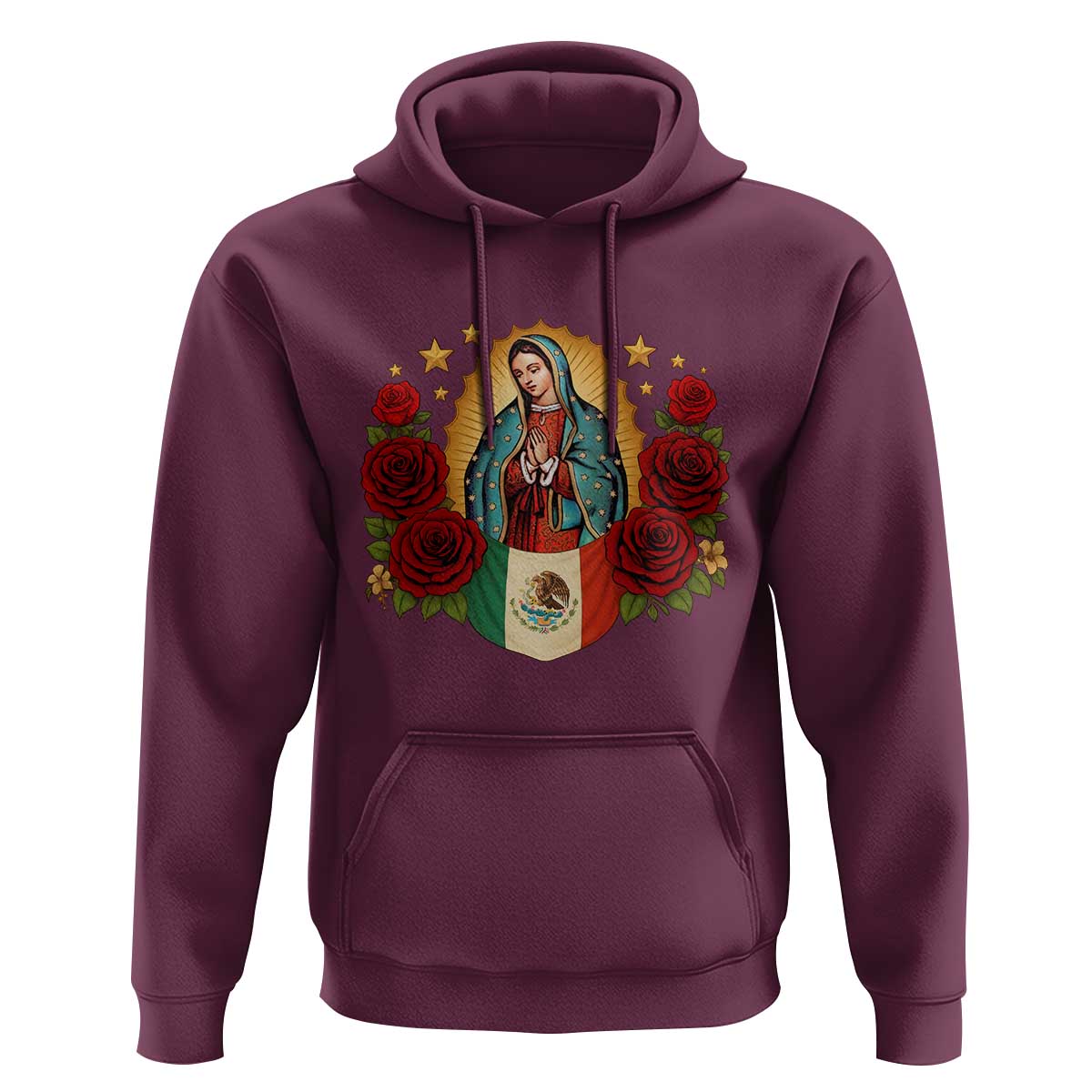 Our Lady of Guadalupe Mexican Flag Hoodie - Wonder Print Shop