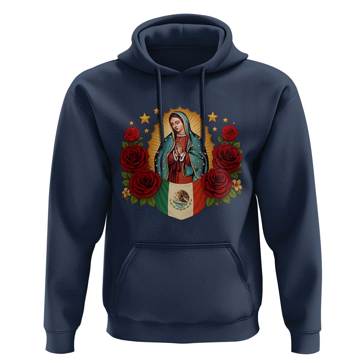 Our Lady of Guadalupe Mexican Flag Hoodie - Wonder Print Shop