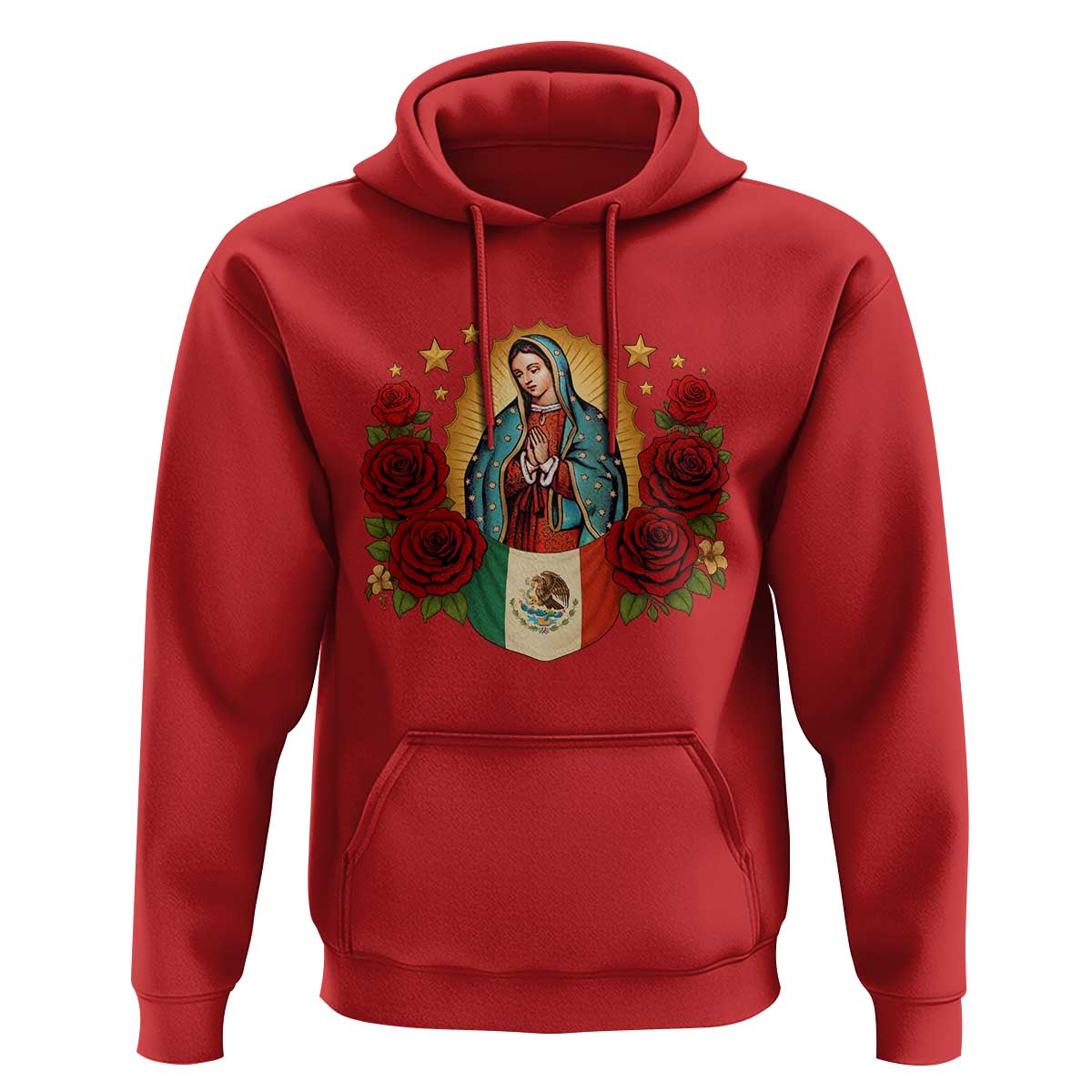 Our Lady of Guadalupe Mexican Flag Hoodie - Wonder Print Shop