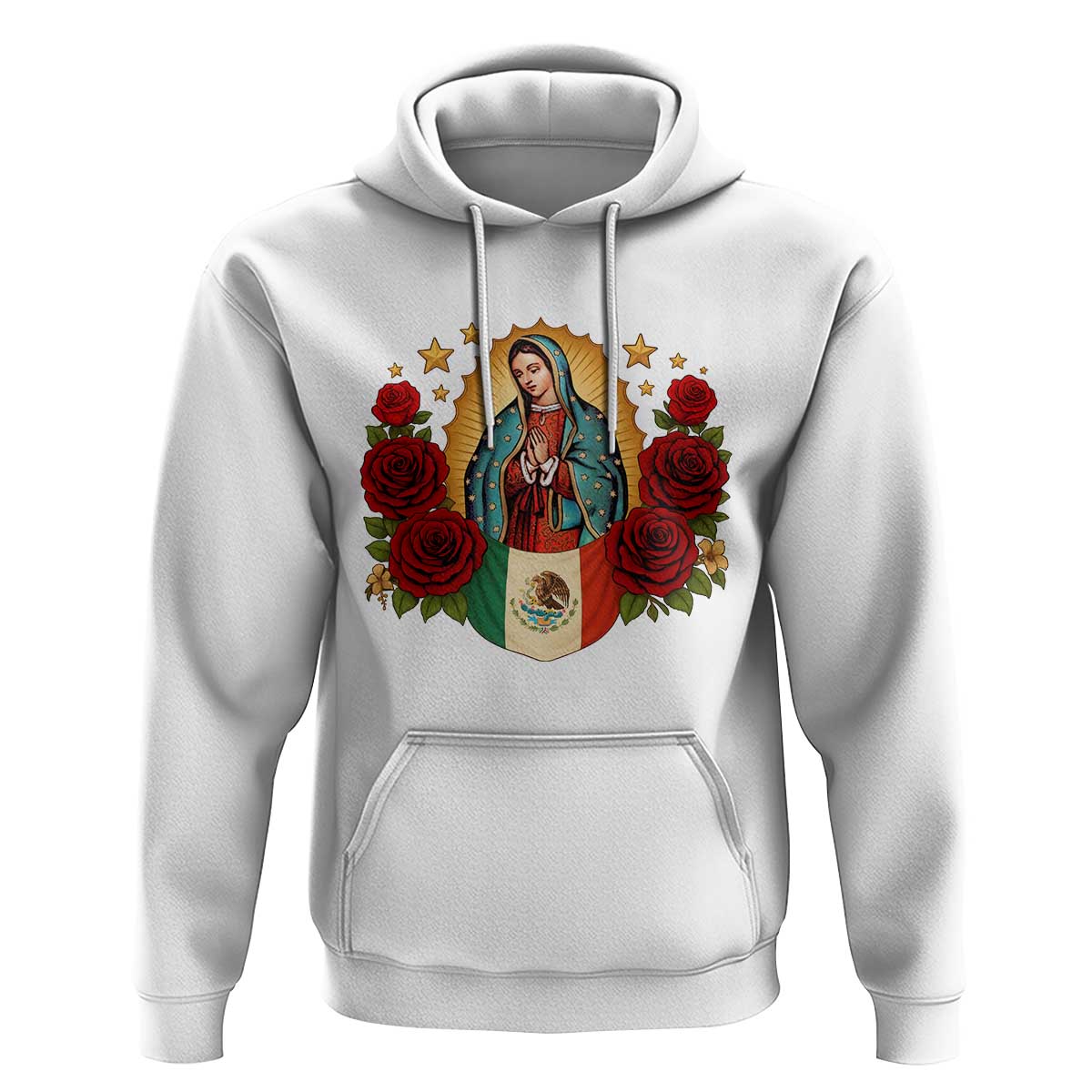 Our Lady of Guadalupe Mexican Flag Hoodie - Wonder Print Shop