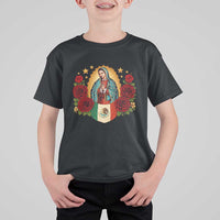Our Lady of Guadalupe Mexican Flag T Shirt For Kid - Wonder Print Shop