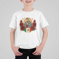 Our Lady of Guadalupe Mexican Flag T Shirt For Kid - Wonder Print Shop