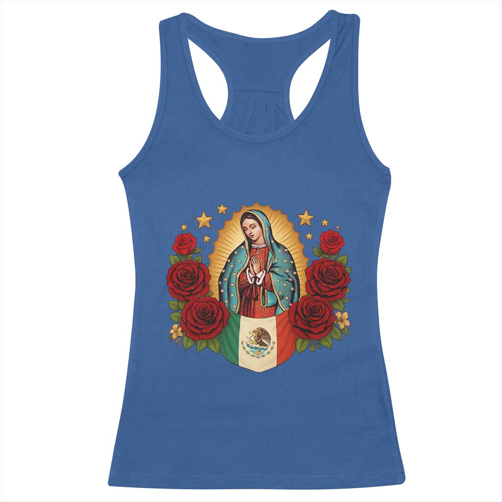 Our Lady of Guadalupe Mexican Flag Racerback Tank Top - Wonder Print Shop