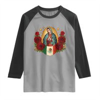 Our Lady of Guadalupe Mexican Flag Raglan Shirt - Wonder Print Shop