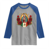 Our Lady of Guadalupe Mexican Flag Raglan Shirt - Wonder Print Shop
