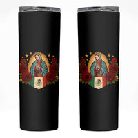 Our Lady of Guadalupe Mexican Flag Skinny Tumbler - Wonder Print Shop