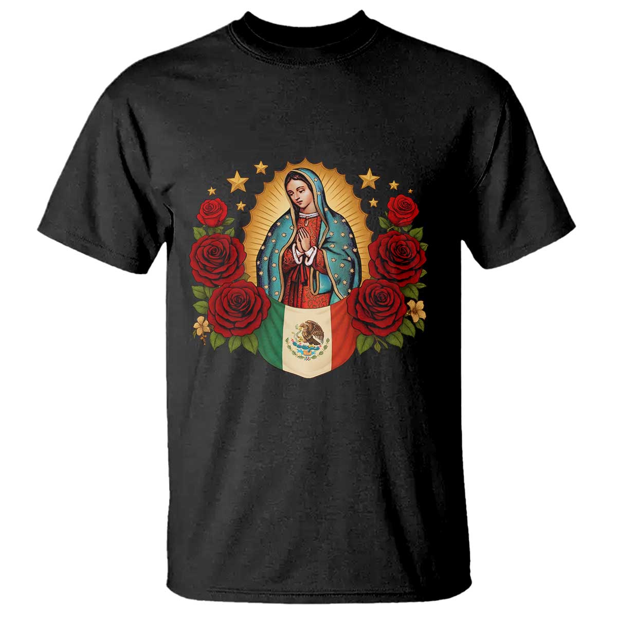 Our Lady of Guadalupe Mexican Flag T Shirt - Wonder Print Shop