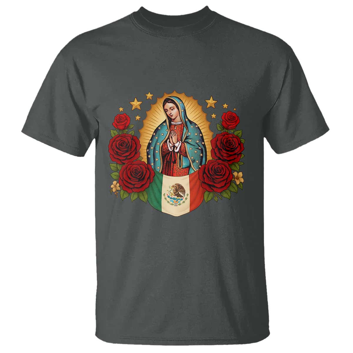 Our Lady of Guadalupe Mexican Flag T Shirt - Wonder Print Shop