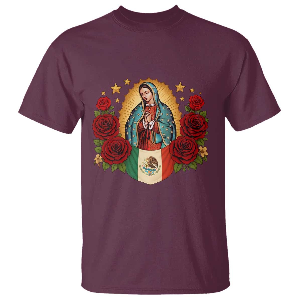 Our Lady of Guadalupe Mexican Flag T Shirt - Wonder Print Shop