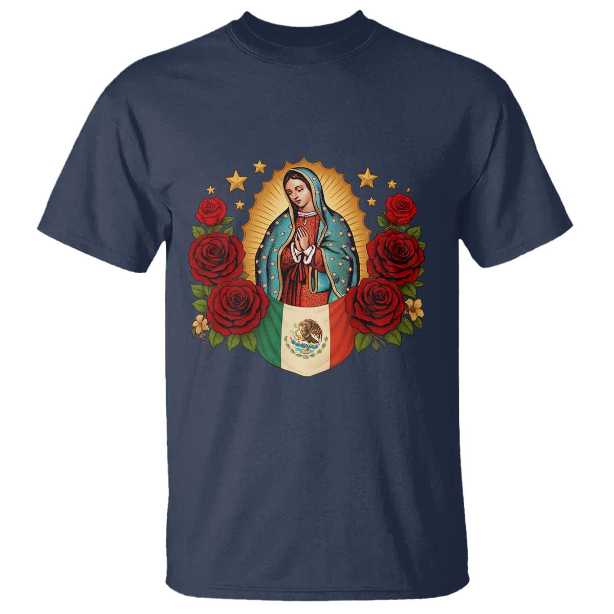 Our Lady of Guadalupe Mexican Flag T Shirt - Wonder Print Shop