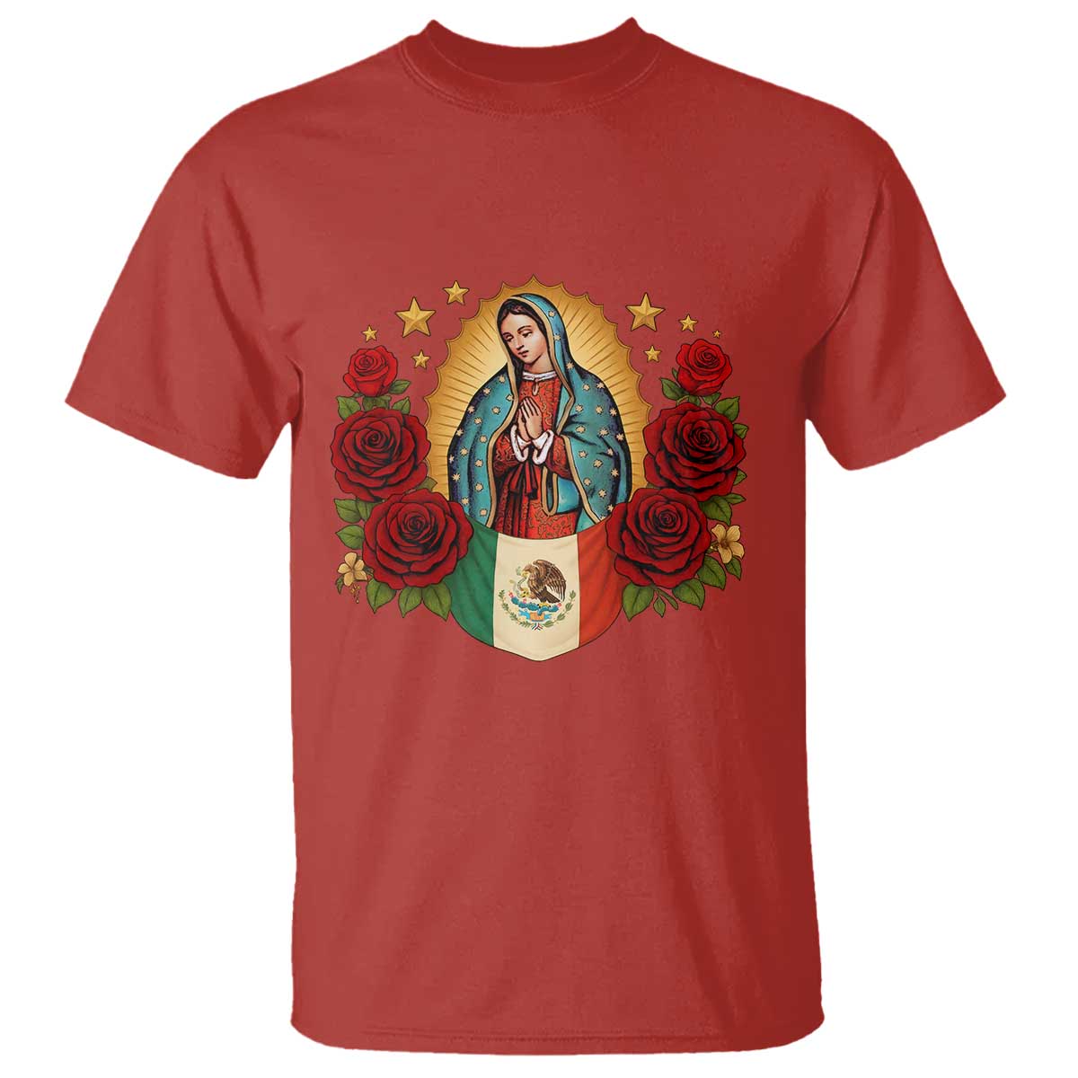 Our Lady of Guadalupe Mexican Flag T Shirt - Wonder Print Shop