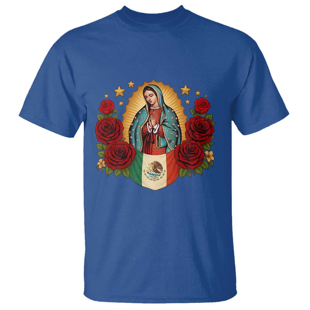 Our Lady of Guadalupe Mexican Flag T Shirt - Wonder Print Shop
