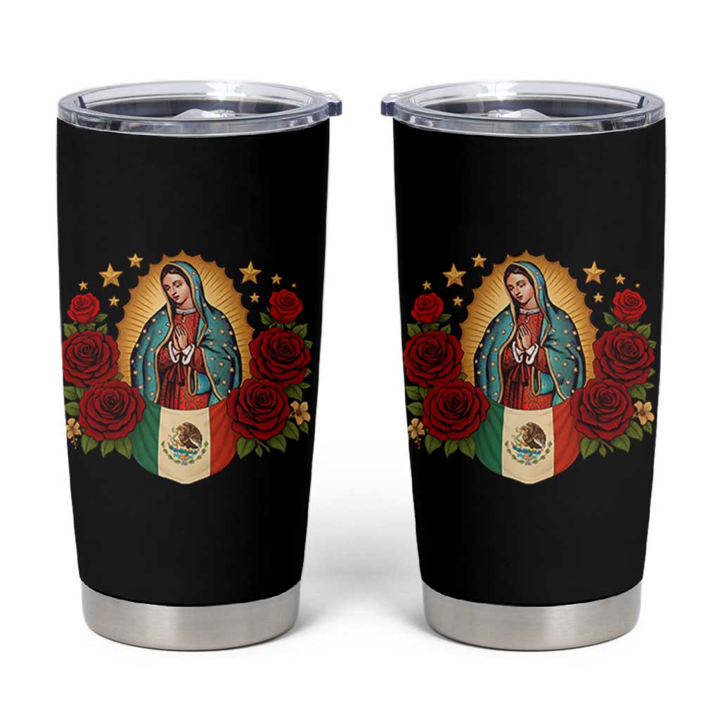 Our Lady of Guadalupe Mexican Flag Tumbler Cup - Wonder Print Shop