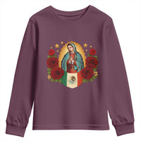 Our Lady of Guadalupe Mexican Flag Youth Sweatshirt - Wonder Print Shop