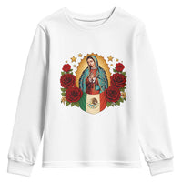 Our Lady of Guadalupe Mexican Flag Youth Sweatshirt - Wonder Print Shop