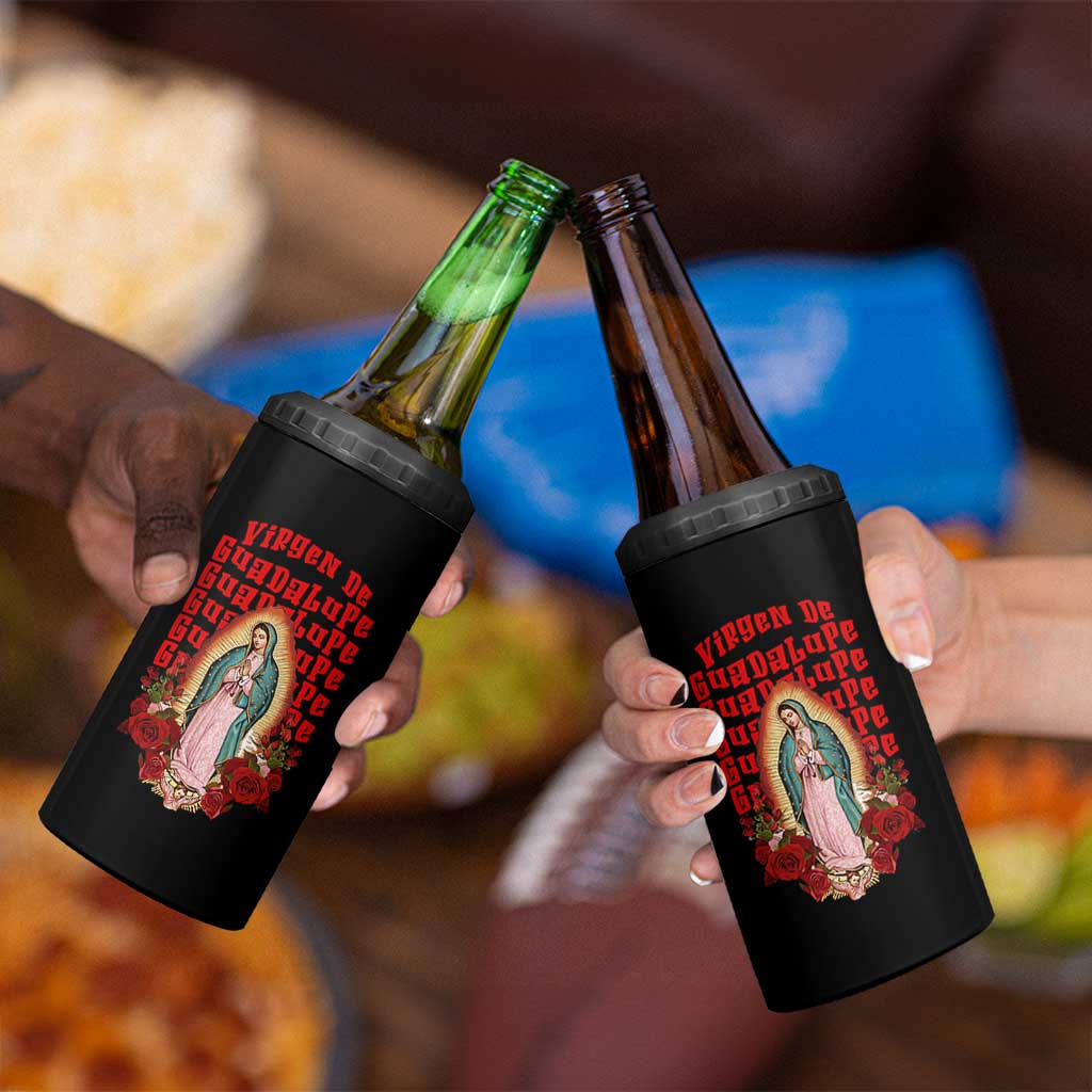 Our Lady of Guadalupe 4 in 1 Can Cooler Tumbler Saint Virgin Mary Mexican - Wonder Print Shop