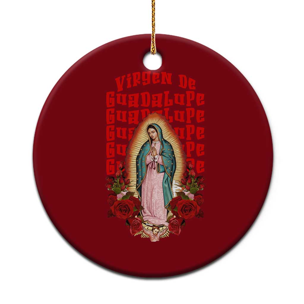 Our Lady of Guadalupe Ceramic Ornament Saint Virgin Mary Mexican - Wonder Print Shop