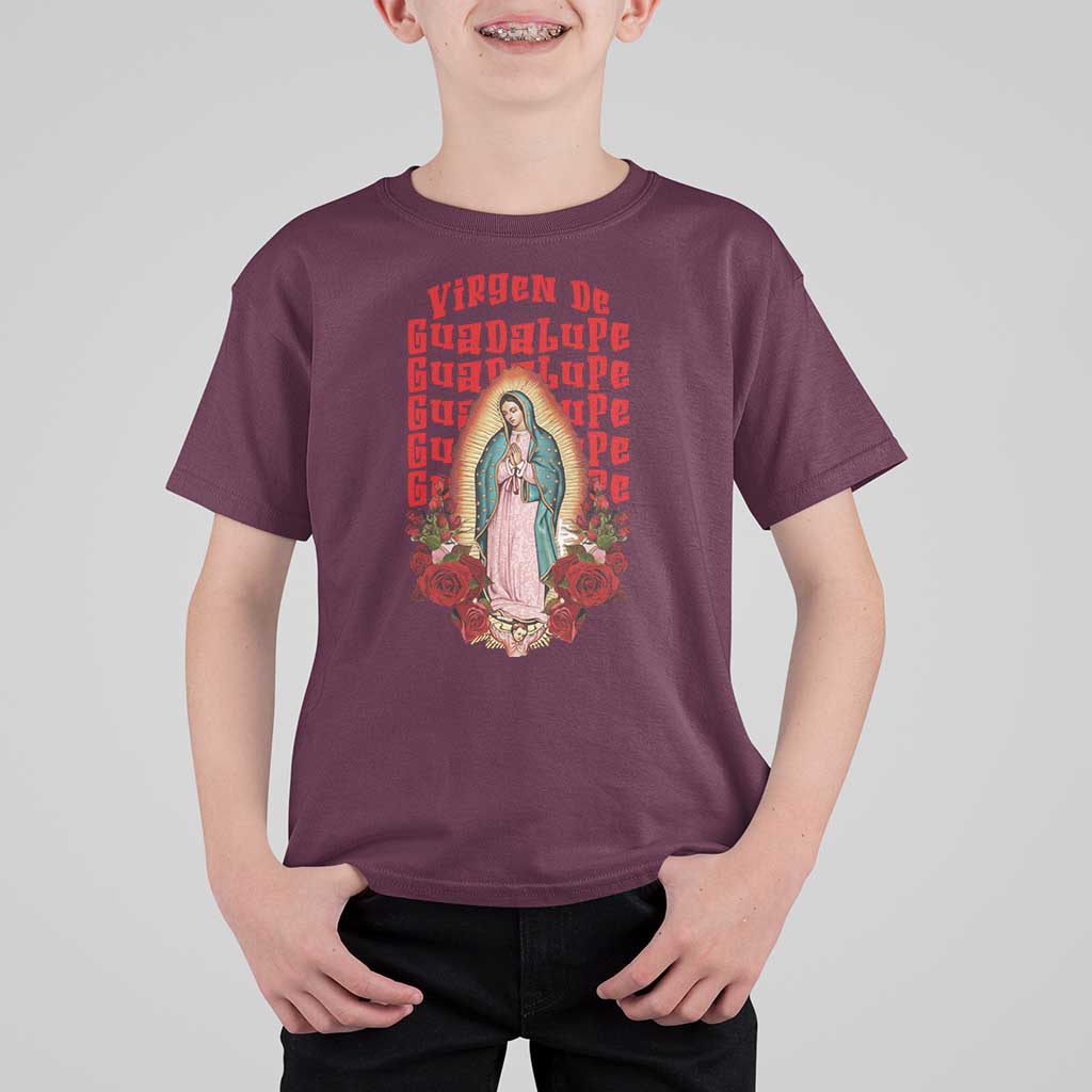 Our Lady of Guadalupe T Shirt For Kid Saint Virgin Mary Mexican - Wonder Print Shop