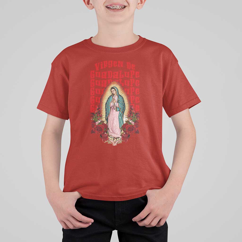 Our Lady of Guadalupe T Shirt For Kid Saint Virgin Mary Mexican - Wonder Print Shop