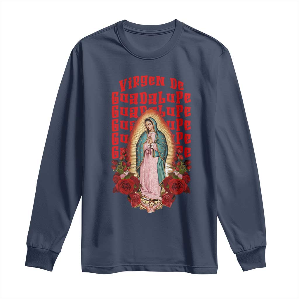 Our Lady of Guadalupe Long Sleeve Shirt Saint Virgin Mary Mexican - Wonder Print Shop