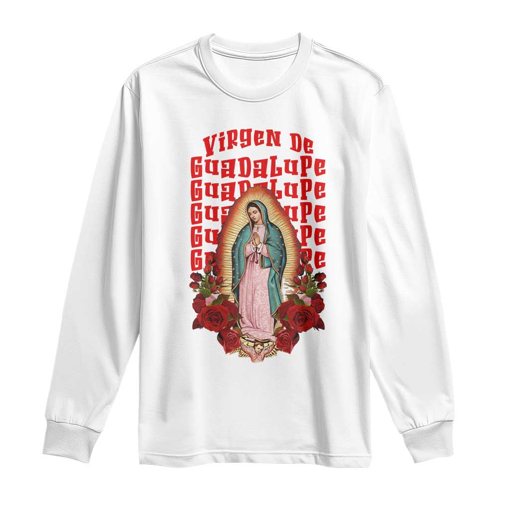 Our Lady of Guadalupe Long Sleeve Shirt Saint Virgin Mary Mexican - Wonder Print Shop