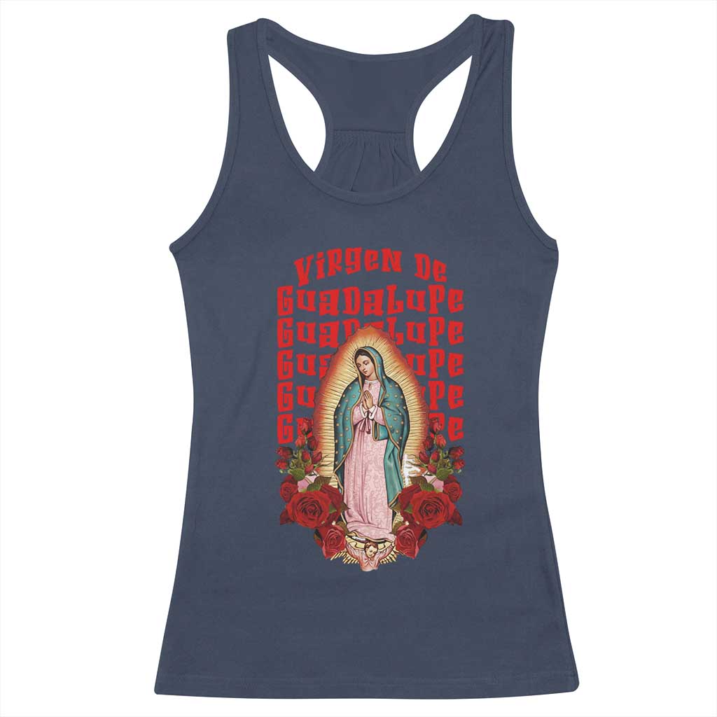 Our Lady of Guadalupe Racerback Tank Top Saint Virgin Mary Mexican - Wonder Print Shop