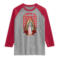 Our Lady of Guadalupe Raglan Shirt Saint Virgin Mary Mexican - Wonder Print Shop