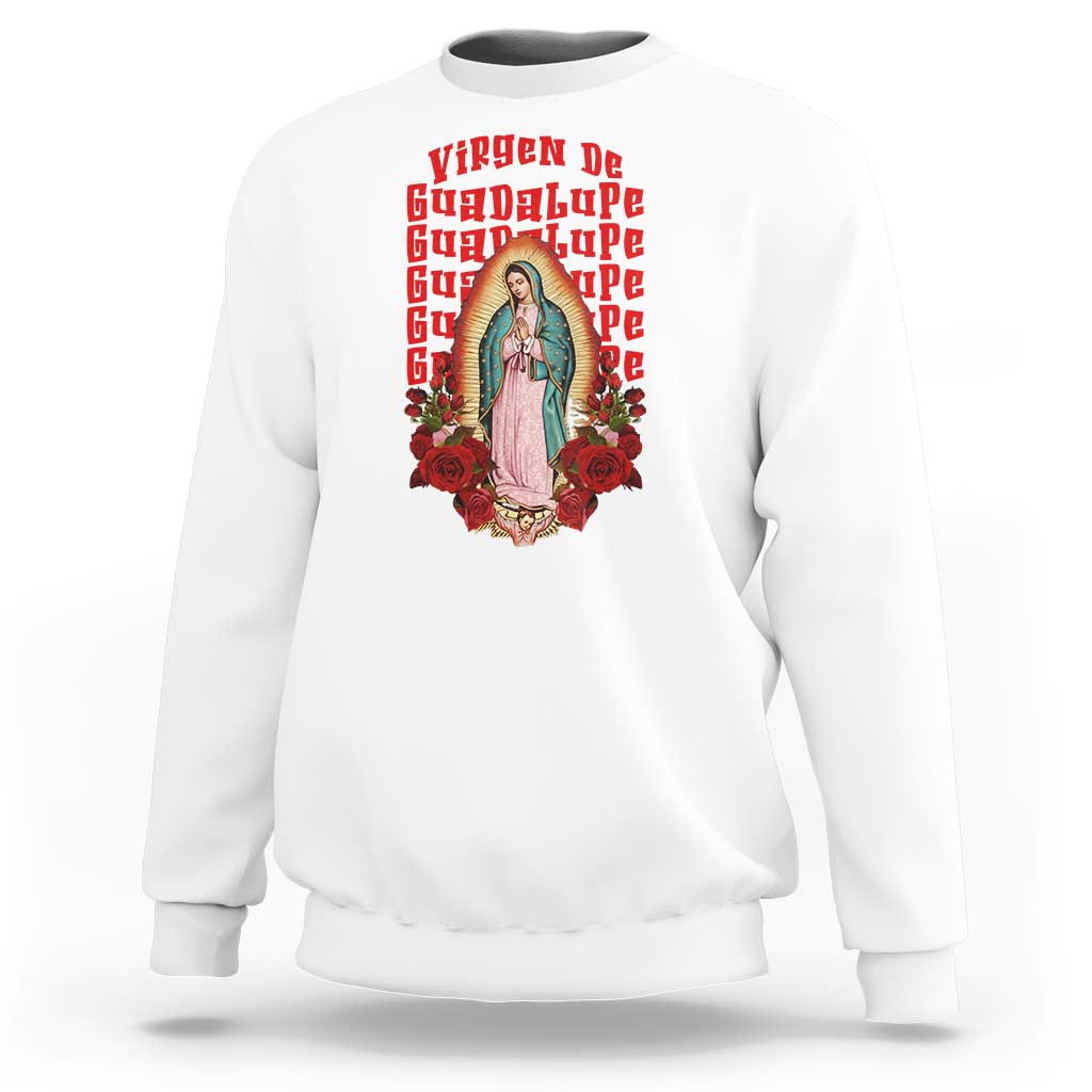 Our Lady of Guadalupe Sweatshirt Saint Virgin Mary Mexican - Wonder Print Shop