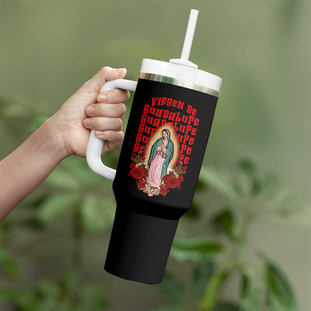 Our Lady of Guadalupe Tumbler With Handle Saint Virgin Mary Mexican - Wonder Print Shop