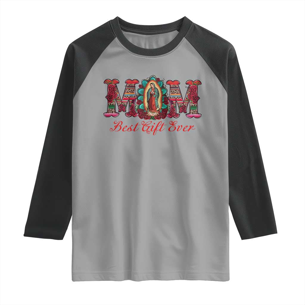 Our Lady of Guadalupe Raglan Shirt Virgin Mary Christian - Wonder Print Shop