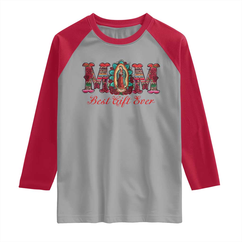 Our Lady of Guadalupe Raglan Shirt Virgin Mary Christian - Wonder Print Shop