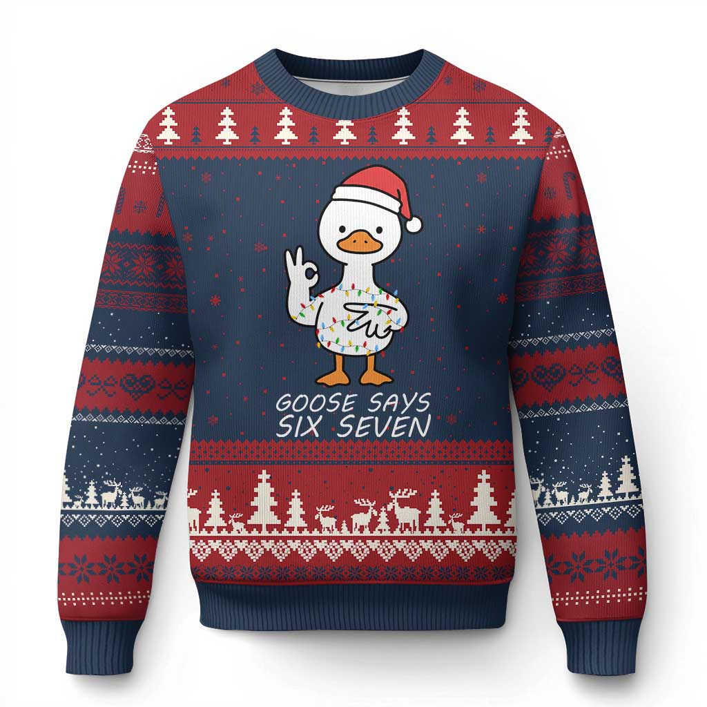 67 Six Seven Silly Goose Xmas Meme Ugly Christmas Sweater - Wonder Print Shop