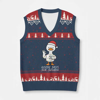 67 Six Seven Silly Goose Xmas Meme V-Neck Knit Sweater Vest - Wonder Print Shop