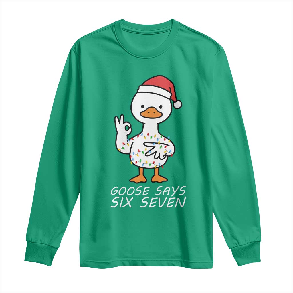 67 Six Seven Silly Goose Christmas Meme Long Sleeve Shirt - Wonder Print Shop
