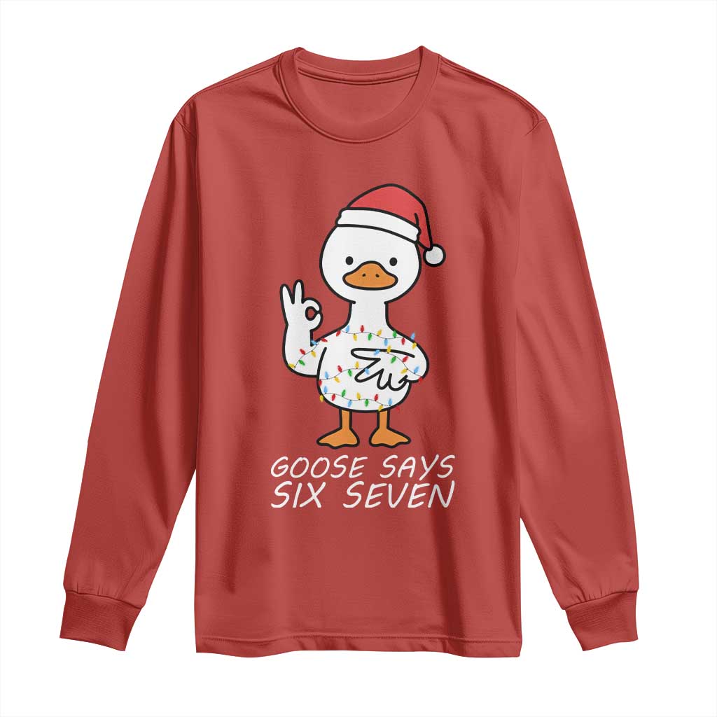 67 Six Seven Silly Goose Christmas Meme Long Sleeve Shirt - Wonder Print Shop