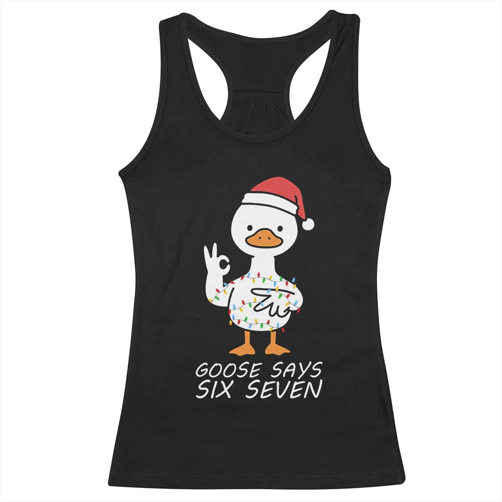 67 Six Seven Silly Goose Christmas Meme Racerback Tank Top - Wonder Print Shop