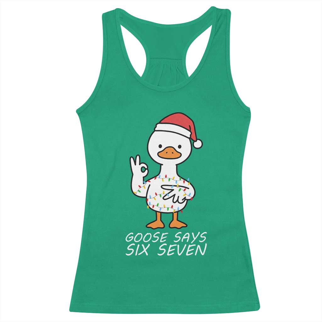 67 Six Seven Silly Goose Christmas Meme Racerback Tank Top - Wonder Print Shop