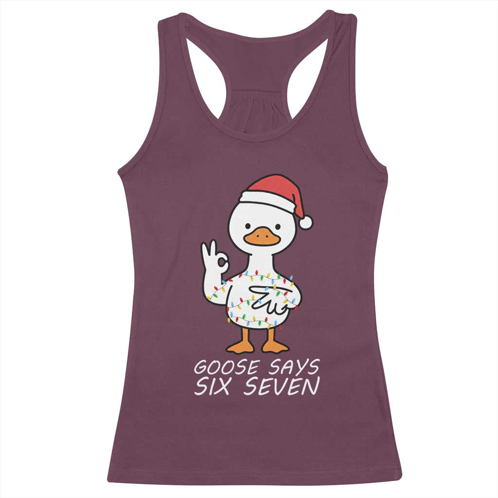 67 Six Seven Silly Goose Christmas Meme Racerback Tank Top - Wonder Print Shop