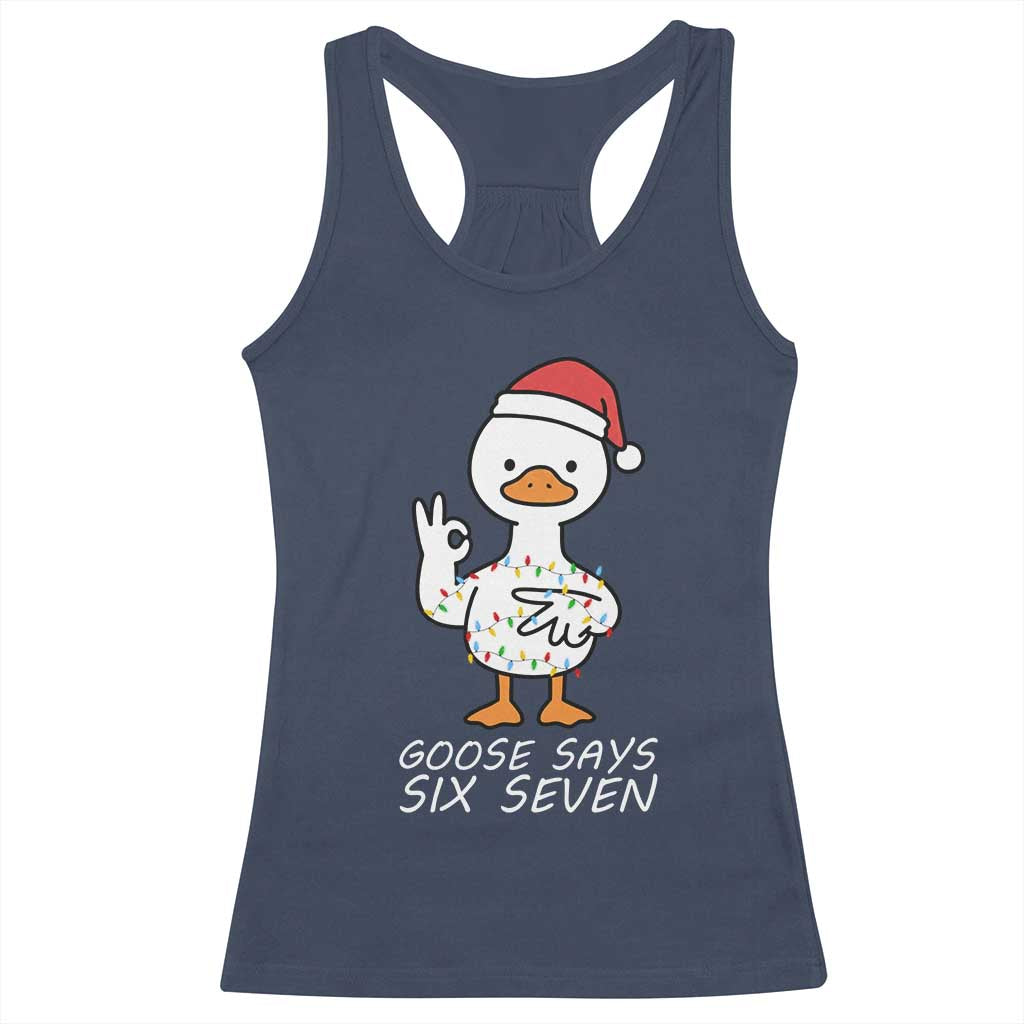 67 Six Seven Silly Goose Christmas Meme Racerback Tank Top - Wonder Print Shop
