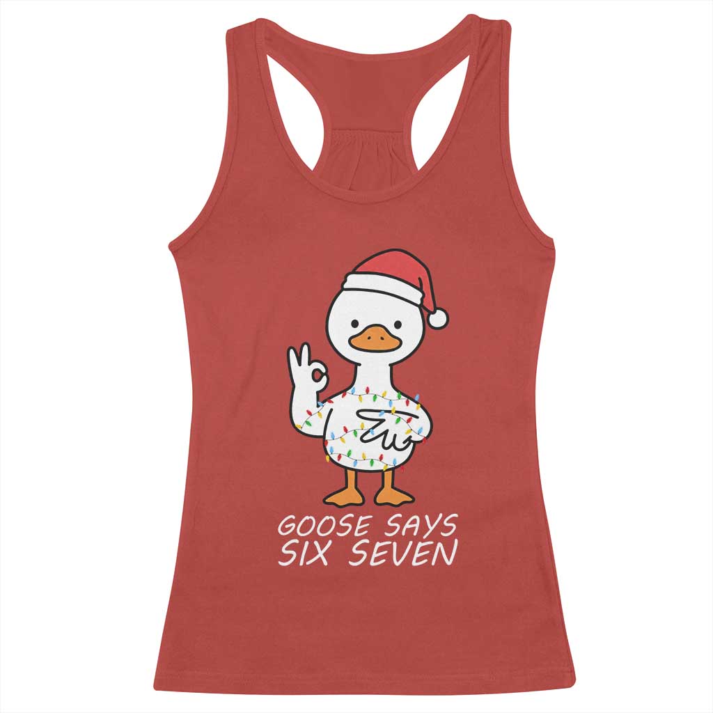 67 Six Seven Silly Goose Christmas Meme Racerback Tank Top - Wonder Print Shop