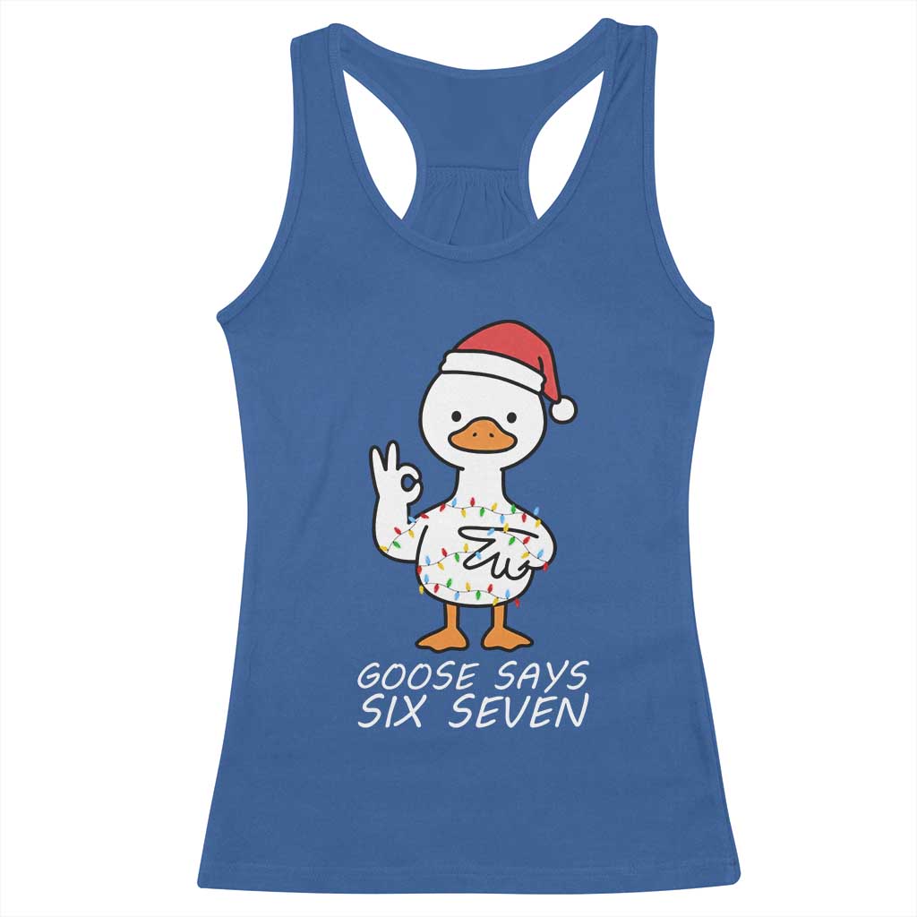 67 Six Seven Silly Goose Christmas Meme Racerback Tank Top - Wonder Print Shop