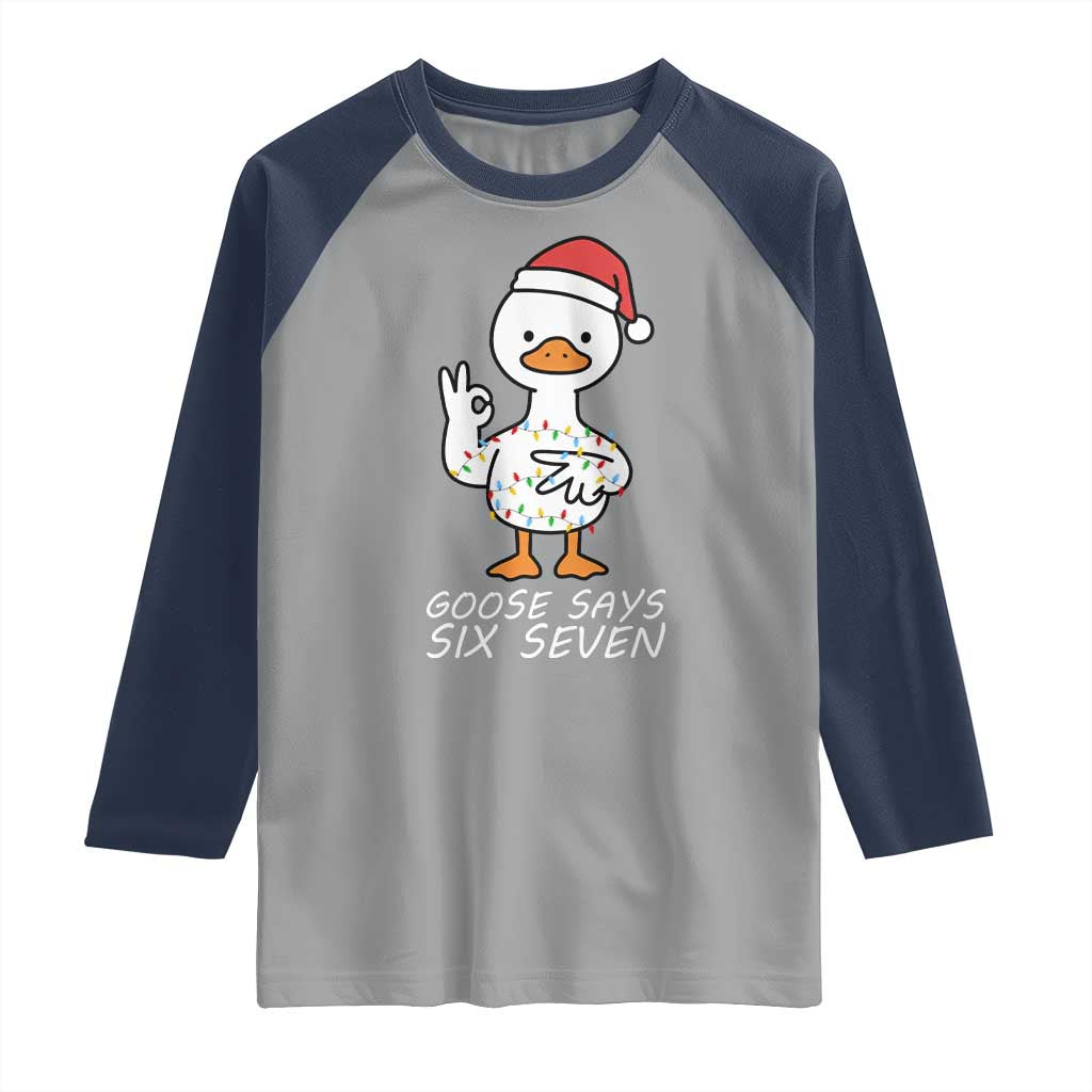 67 Six Seven Silly Goose Christmas Meme Raglan Shirt - Wonder Print Shop