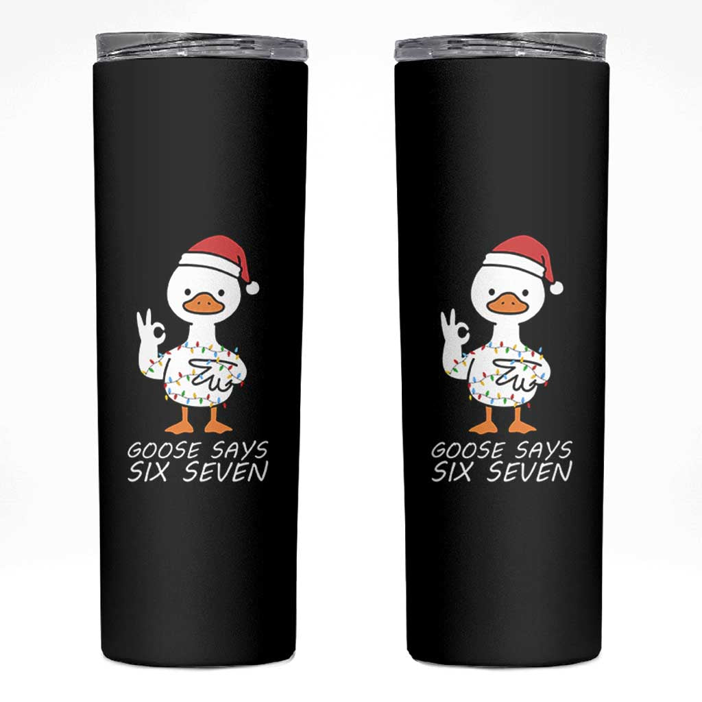 67 Six Seven Silly Goose Christmas Meme Skinny Tumbler - Wonder Print Shop
