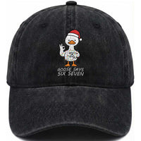 67 Six Seven Silly Goose Christmas Meme Washed Cotton Baseball Cap
