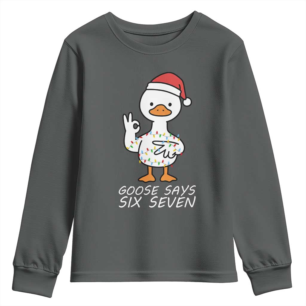 67 Six Seven Silly Goose Christmas Meme Youth Sweatshirt - Wonder Print Shop